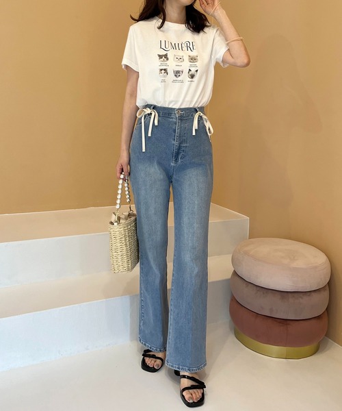 one after another NICE CLAUP(ワンアフターアナザーナイスクラップ)の「美脚ストレッチデニムパンツ(デニムパンツ・レディース・ブルー/ブラック/ライトブルー・SMALL/MEDIUM)」の4枚目の写真