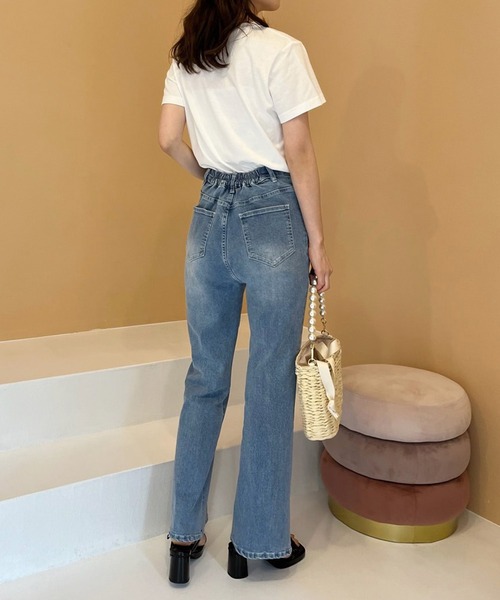 one after another NICE CLAUP(ワンアフターアナザーナイスクラップ)の「美脚ストレッチデニムパンツ(デニムパンツ・レディース・ブルー/ブラック/ライトブルー・SMALL/MEDIUM)」の5枚目の写真