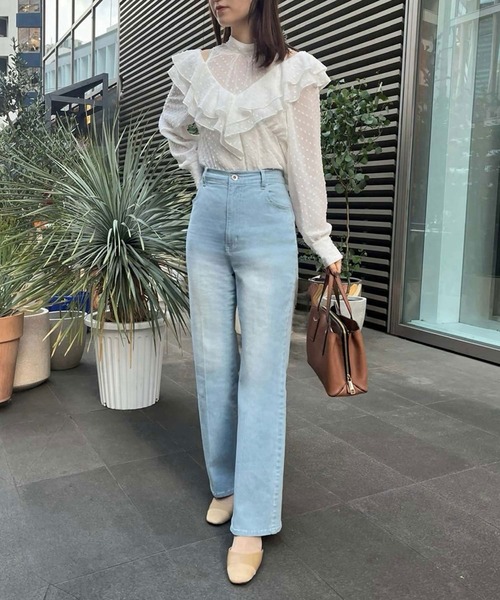 one after another NICE CLAUP(ワンアフターアナザーナイスクラップ)の「美脚ストレッチデニムパンツ(デニムパンツ・レディース・ブルー/ブラック/ライトブルー・SMALL/MEDIUM)」の14枚目の写真