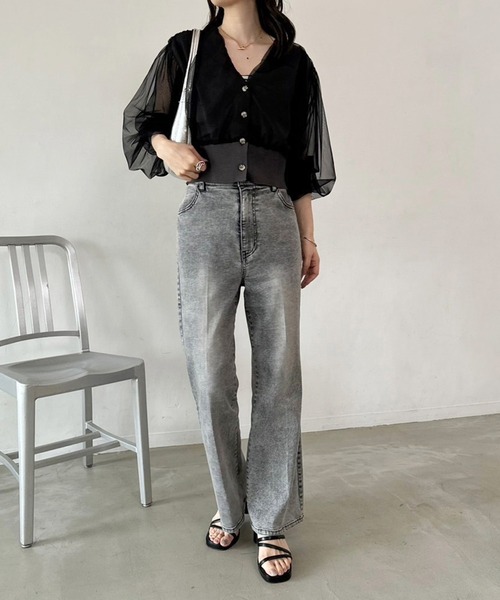 one after another NICE CLAUP(ワンアフターアナザーナイスクラップ)の「美脚ストレッチデニムパンツ(デニムパンツ・レディース・ブルー/ブラック/ライトブルー・SMALL/MEDIUM)」の17枚目の写真