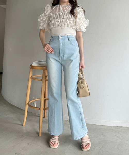 one after another NICE CLAUP(ワンアフターアナザーナイスクラップ)の「美脚ストレッチデニムパンツ(デニムパンツ・レディース・ブルー/ブラック/ライトブルー・SMALL/MEDIUM)」の12枚目の写真