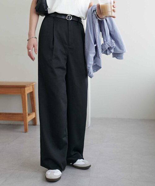 DISCOAT(ディスコート)の「タックワイドパンツ(その他パンツ・レディース・ブラウン/ブラック/グレー・FREE)」の5枚目の写真