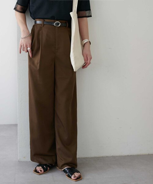 DISCOAT(ディスコート)の「タックワイドパンツ(その他パンツ・レディース・ブラウン/ブラック/グレー・FREE)」の15枚目の写真