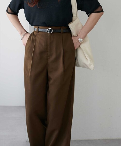 DISCOAT(ディスコート)の「タックワイドパンツ(その他パンツ・レディース・ブラウン/ブラック/グレー・FREE)」の16枚目の写真