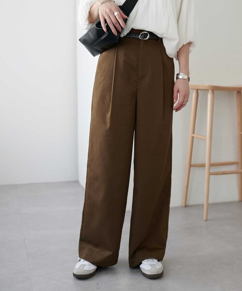 DISCOAT(ディスコート)の「タックワイドパンツ(その他パンツ・レディース・ブラウン/ブラック/グレー・FREE)」の10枚目の写真