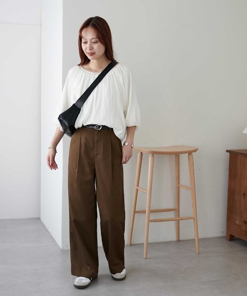 DISCOAT(ディスコート)の「タックワイドパンツ(その他パンツ・レディース・ブラウン/ブラック/グレー・FREE)」の11枚目の写真