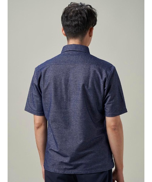 Perfect Suit FActory(パーフェクトスーツファクトリー)の「デニム調 ポロシャツ ワンピースカラー【ビジネス対応可】ネイビー/ブルー/ブラック/ブラウン(ポロシャツ・メンズ・ブラウン/ネイビー/ブラック・S/L/M/LL)」の15枚目の写真