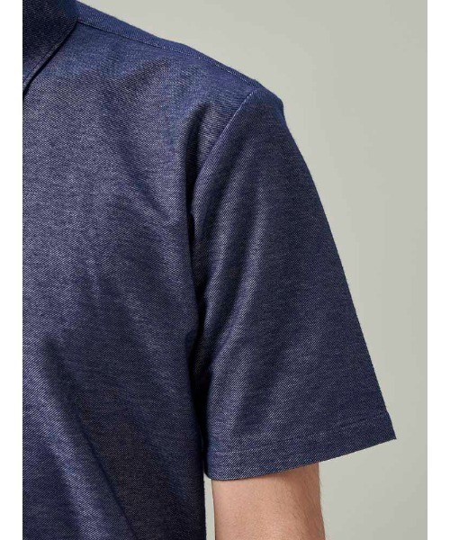 Perfect Suit FActory(パーフェクトスーツファクトリー)の「デニム調 ポロシャツ ワンピースカラー【ビジネス対応可】ネイビー/ブルー/ブラック/ブラウン(ポロシャツ・メンズ・ブラウン/ネイビー/ブラック・S/L/M/LL)」の18枚目の写真