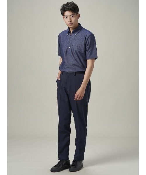 Perfect Suit FActory(パーフェクトスーツファクトリー)の「デニム調 ポロシャツ ワンピースカラー【ビジネス対応可】ネイビー/ブルー/ブラック/ブラウン(ポロシャツ・メンズ・ブラウン/ネイビー/ブラック・S/L/M/LL)」の20枚目の写真