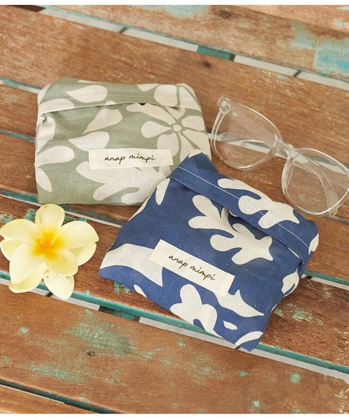 anap mimpi(アナップミンピ)の「アートフラワー柄 リネンタッチ ト-トバッグ(トートバッグ・レディース・ネイビー/カーキ・FREE)」の10枚目の写真