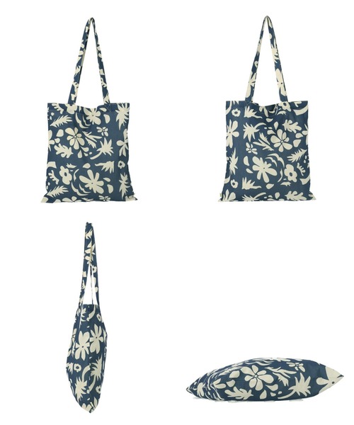 anap mimpi(アナップミンピ)の「アートフラワー柄 リネンタッチ ト-トバッグ(トートバッグ・レディース・ネイビー/カーキ・FREE)」の7枚目の写真