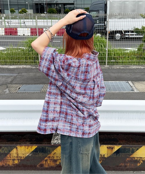 sedacle（セダクル）の「加工オンブレチェックシャツ（シャツ/ブラウス・メンズ・ブルー/ブラック/レッド・SMALL/MEDIUM/LARGE）」の22枚目の写真