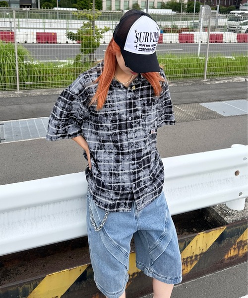 sedacle（セダクル）の「加工オンブレチェックシャツ（シャツ/ブラウス・メンズ・ブルー/ブラック/レッド・SMALL/MEDIUM/LARGE）」の4枚目の写真