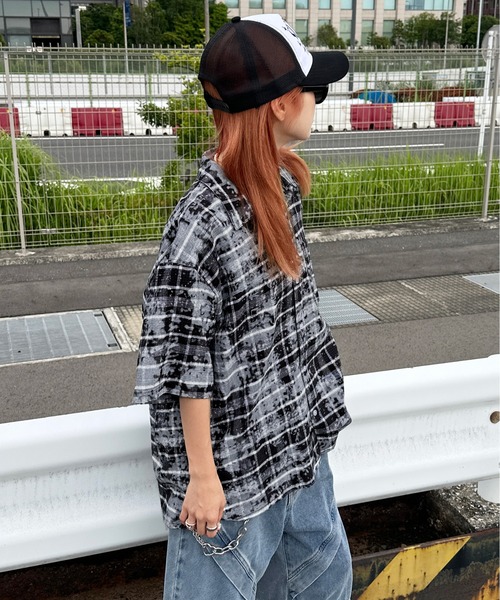 sedacle（セダクル）の「加工オンブレチェックシャツ（シャツ/ブラウス・メンズ・ブルー/ブラック/レッド・SMALL/MEDIUM/LARGE）」の5枚目の写真