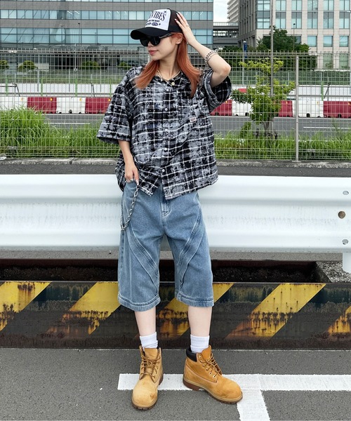 sedacle（セダクル）の「加工オンブレチェックシャツ（シャツ/ブラウス・メンズ・ブルー/ブラック/レッド・SMALL/MEDIUM/LARGE）」の8枚目の写真