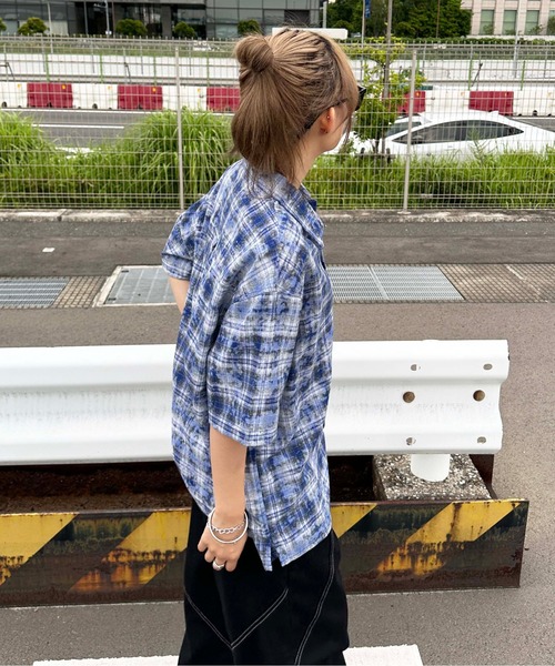 sedacle（セダクル）の「加工オンブレチェックシャツ（シャツ/ブラウス・メンズ・ブルー/ブラック/レッド・SMALL/MEDIUM/LARGE）」の16枚目の写真