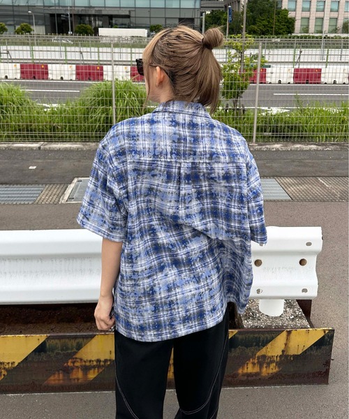 sedacle（セダクル）の「加工オンブレチェックシャツ（シャツ/ブラウス・メンズ・ブルー/ブラック/レッド・SMALL/MEDIUM/LARGE）」の17枚目の写真