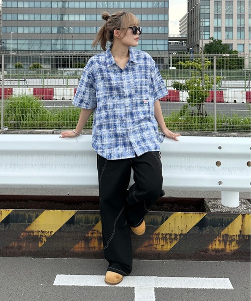 sedacle（セダクル）の「加工オンブレチェックシャツ（シャツ/ブラウス・メンズ・ブルー/ブラック/レッド・SMALL/MEDIUM/LARGE）」の18枚目の写真