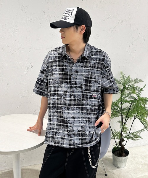 sedacle（セダクル）の「加工オンブレチェックシャツ（シャツ/ブラウス・メンズ・ブルー/ブラック/レッド・SMALL/MEDIUM/LARGE）」の12枚目の写真