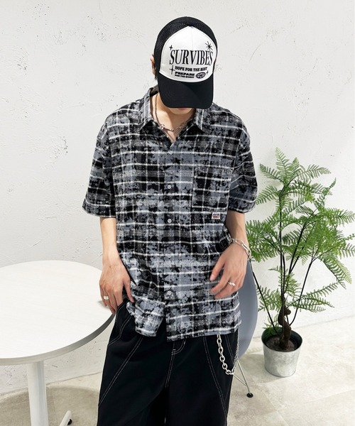 sedacle（セダクル）の「加工オンブレチェックシャツ（シャツ/ブラウス・メンズ・ブルー/ブラック/レッド・SMALL/MEDIUM/LARGE）」の13枚目の写真