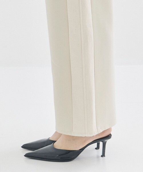 FEMMENT（ファモン）の「【FEMMENT/ファモン】2wayダブルクロスデニムラインパンツ（スラックス・レディース・オフホワイト/ブラック・1/2）」の11枚目の写真