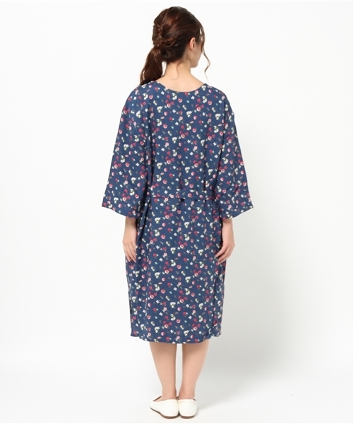 Kastane（カスタネ）の「花柄レースアップOP（チュニック・レディース・ボルドー/ブルー・FREE）」の7枚目の写真