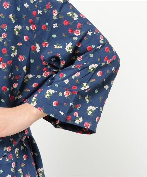 Kastane（カスタネ）の「花柄レースアップOP（チュニック・レディース・ボルドー/ブルー・FREE）」の9枚目の写真