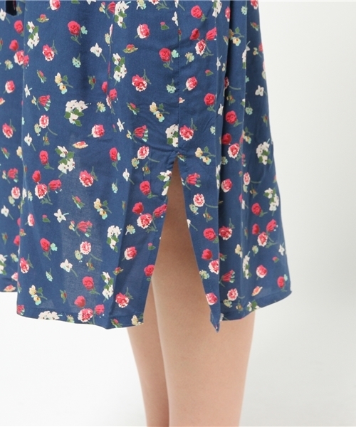 Kastane（カスタネ）の「花柄レースアップOP（チュニック・レディース・ボルドー/ブルー・FREE）」の10枚目の写真