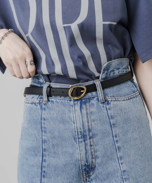 SMELLY(スメリー)の「ニュアンスバックルベルト(ベルト・レディース・ブラック・-)」の4枚目の写真