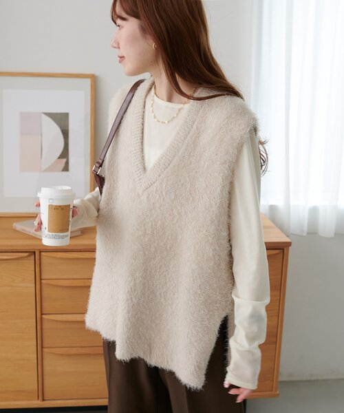 【新品】即完売色 ディスコート フェザーヤーンベスト フェザーヤーンチュニックベスト《WEB限定カラーあり》（ベスト