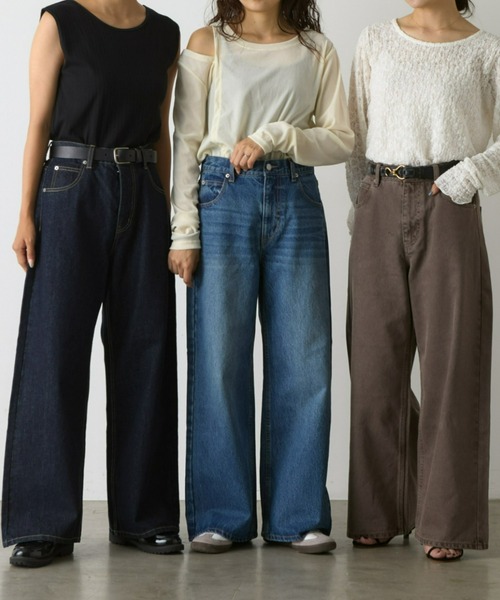 CIAOPANIC TYPY（チャオパニックティピー）の「【EVERY DENIM】【Monday】baggy denim（デニムパンツ・レディース・ネイビー/ブラウン/ブルー/ブラック/ベージュ・MEDIUM/SMALL/X-SMALL/LARGE）」の7枚目の写真