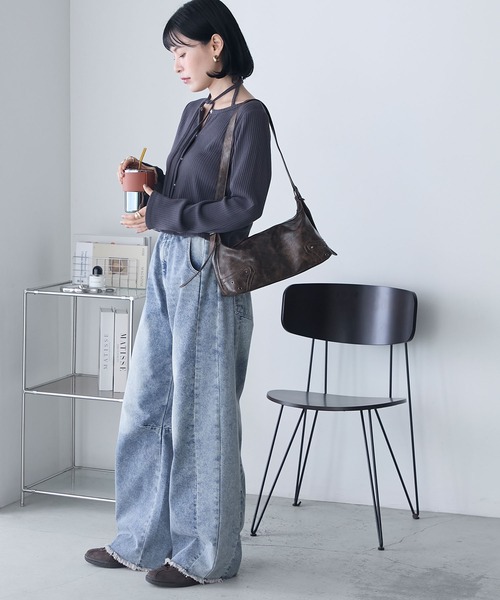 forksy.(フォルクシー)の「【forksy.】リメイク風 サイド切り替え デニムカーブパンツ(デニムパンツ・レディース・インディゴブルー/ブルー系/ダークグレー/ブルー系その他/ブルー系その他2・L/M)」の22枚目の写真