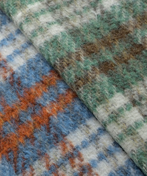 【セール】ウールライクシャギーチェックジャケット（シャツ/ブラウス）｜etoll.（エトル）