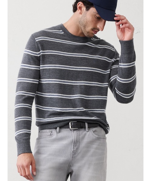 BANANA REPUBLIC FACTORY STORE（バナナリパブリック ファクトリーストア）の「BANANA REPUBLIC FACTORY STORE　　メリノウール セーター（ニット/セーター・メンズ・ナチュラル/グリーン/マルチ/その他/ストライプ/その他1/ネイビー/チャコールグレー/ブラック/ライトブルー/ワイン/グレー/イエロー系その他/グリーン系その他/ブルー系その他/グレー系その他/グリーン系その他2/ブラウン/ライトベージュ/ブルー/レッド系その他・XL/L/M/S）」の4枚目の写真