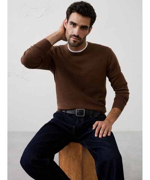 BANANA REPUBLIC FACTORY STORE(バナナリパブリック ファクトリーストア)の「BANANA REPUBLIC FACTORY STORE メリノウール セーター(ニット/セーター・メンズ・ナチュラル/グリーン/マルチ/その他/ストライプ/その他1/ネイビー/チャコールグレー/ブラック/ライトブルー/ワイン/グレー/イエロー系その他/グリーン系その他/ブルー系その他/グレー系その他/グリーン系その他2/ブラウン/ライトベージュ/ブルー/レッド系その他/オリーブ/パープル系その他/ブルー系その他2/ブラウン系その他・XL/L/M/S)」の6枚目の写真