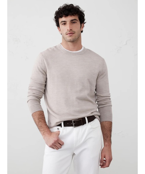 BANANA REPUBLIC FACTORY STORE（バナナリパブリック ファクトリーストア）の「BANANA REPUBLIC FACTORY STORE　　メリノウール セーター（ニット/セーター・メンズ・ナチュラル/グリーン/マルチ/その他/ストライプ/その他1/ネイビー/チャコールグレー/ブラック/ライトブルー/ワイン/グレー/イエロー系その他/グリーン系その他/ブルー系その他/グレー系その他/グリーン系その他2/ブラウン/ライトベージュ/ブルー/レッド系その他・XL/L/M/S）」の7枚目の写真