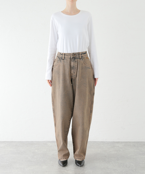 DIME(ダイム)の「【Dime/ダイム】 CLASSIC BAGGY DENIM PANTS:デニムパンツ(デニムパンツ・レディース・ブラウン/パープル・SMALL)」の5枚目の写真