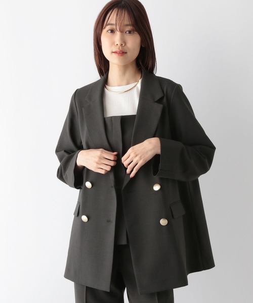 GLOBAL WORK お手入れらくらく SET UP Wジャケット パンツ