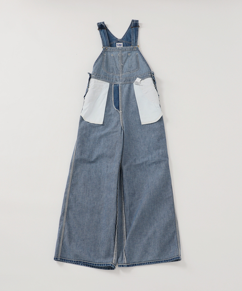 Lee（リー）の「LEE/リー 別注 OVERALL（サロペット/オーバーオール・レディース・ホワイト/ブルー・FREE）」の3枚目の写真