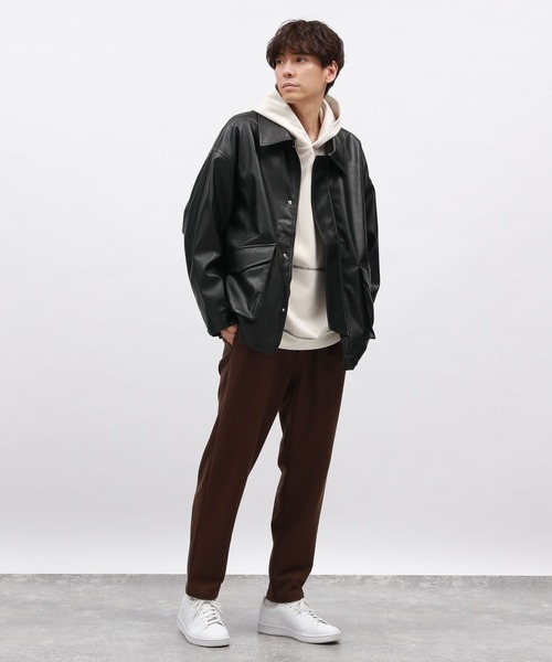 LAKOLE（ラコレ）の「スエードステッチパーカー / 140634（Tシャツ/カットソー・メンズ・オフホワイト/ブラック/ライトグレー・MEDIUM/LARGE/X-LARGE）」の4枚目の写真