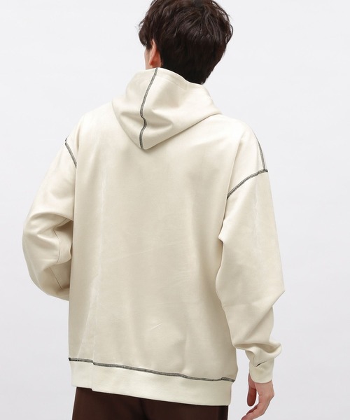 LAKOLE（ラコレ）の「スエードステッチパーカー / 140634（Tシャツ/カットソー・メンズ・オフホワイト/ブラック/ライトグレー・MEDIUM/LARGE/X-LARGE）」の5枚目の写真