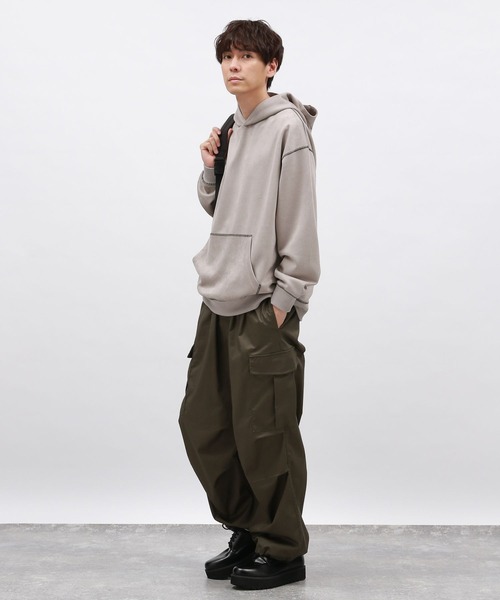 LAKOLE（ラコレ）の「スエードステッチパーカー / 140634（Tシャツ/カットソー・メンズ・オフホワイト/ブラック/ライトグレー・MEDIUM/LARGE/X-LARGE）」の8枚目の写真