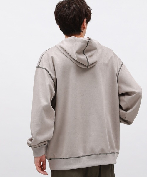 LAKOLE（ラコレ）の「スエードステッチパーカー / 140634（Tシャツ/カットソー・メンズ・オフホワイト/ブラック/ライトグレー・MEDIUM/LARGE/X-LARGE）」の9枚目の写真