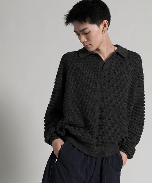 aimoha（アイモハ）の「【aimoha neo】Ribbed Classic Pullover（ニット/セーター・メンズ・ブラウン/グレー・MEDIUM/LARGE/X-LARGE）」の2枚目の写真