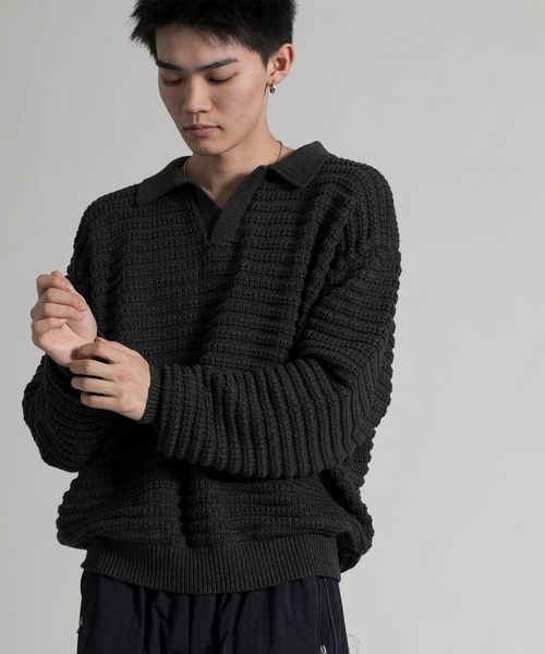 aimoha（アイモハ）の「【aimoha neo】Ribbed Classic Pullover（ニット/セーター・メンズ・ブラウン/グレー・MEDIUM/LARGE/X-LARGE）」の4枚目の写真