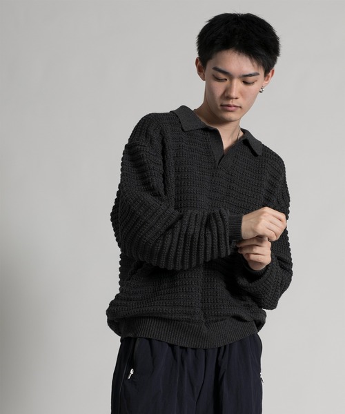aimoha（アイモハ）の「【aimoha neo】Ribbed Classic Pullover（ニット/セーター・メンズ・ブラウン/グレー・MEDIUM/LARGE/X-LARGE）」の5枚目の写真