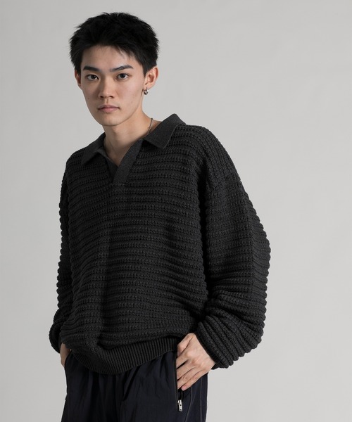 aimoha（アイモハ）の「【aimoha neo】Ribbed Classic Pullover（ニット/セーター・メンズ・ブラウン/グレー・MEDIUM/LARGE/X-LARGE）」の9枚目の写真