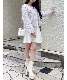 MIIA | フリンジツイードジャケット(カーディガン/ボレロ)