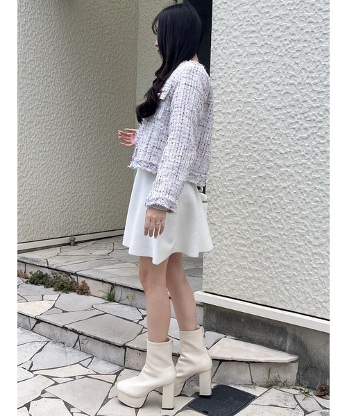 フリンジツイードジャケット（カーディガン/ボレロ）｜MIIA（ミーア