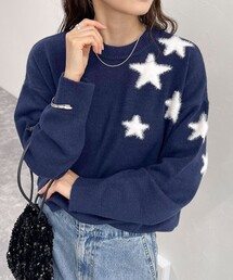 fredy emue | 星ジャガードニットプルオーバー(ニット/セーター)